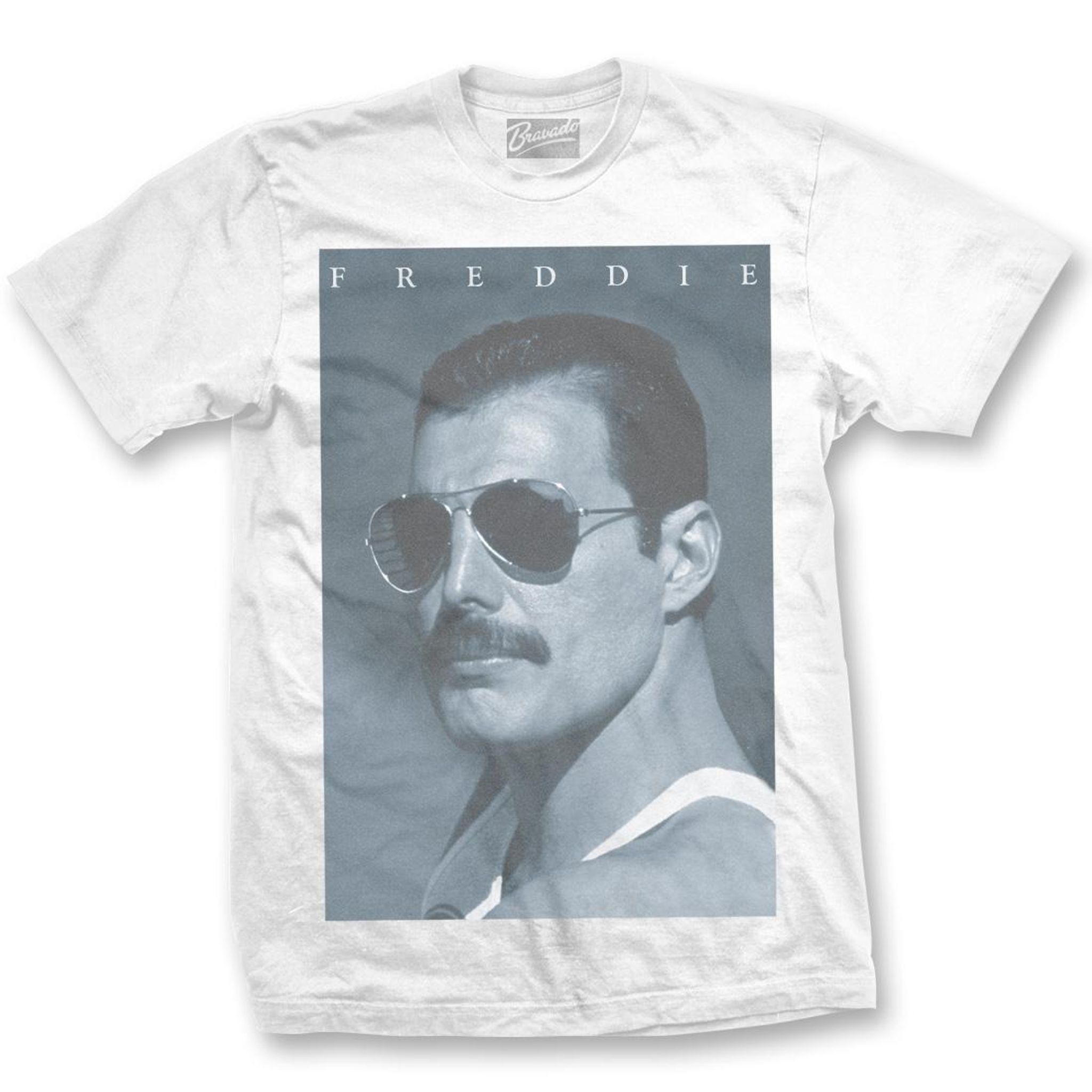 Freddie Mercury Queen Blue & White Graphic T-Shirt