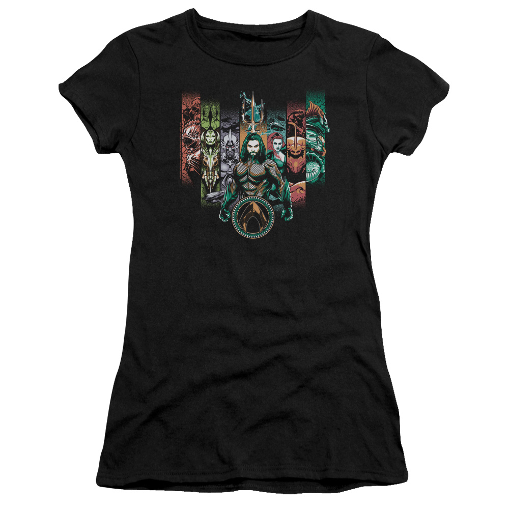 Aquaman Unite The Kingdoms Women’s Sheer Black T-Shirt