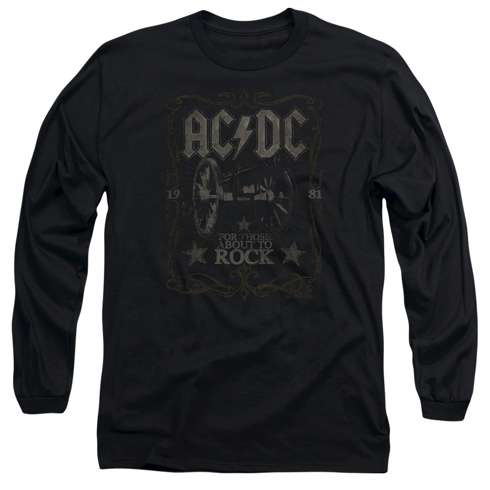 AC/DC Rock Logo Black Long Sleeve T-Shirt for Adults