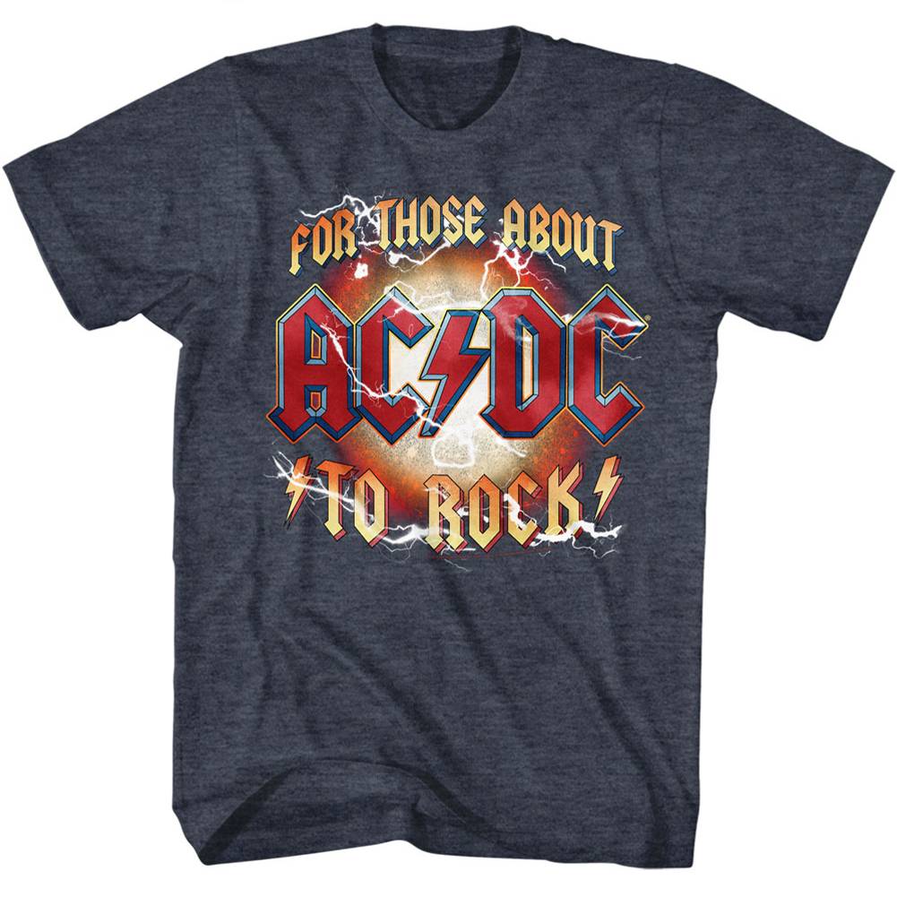 AC/DC “For Those About To Rock” Navy Heather T-Shirt