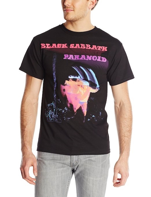 Black Sabbath Paranoid T-Shirt with Motion Trails Design
