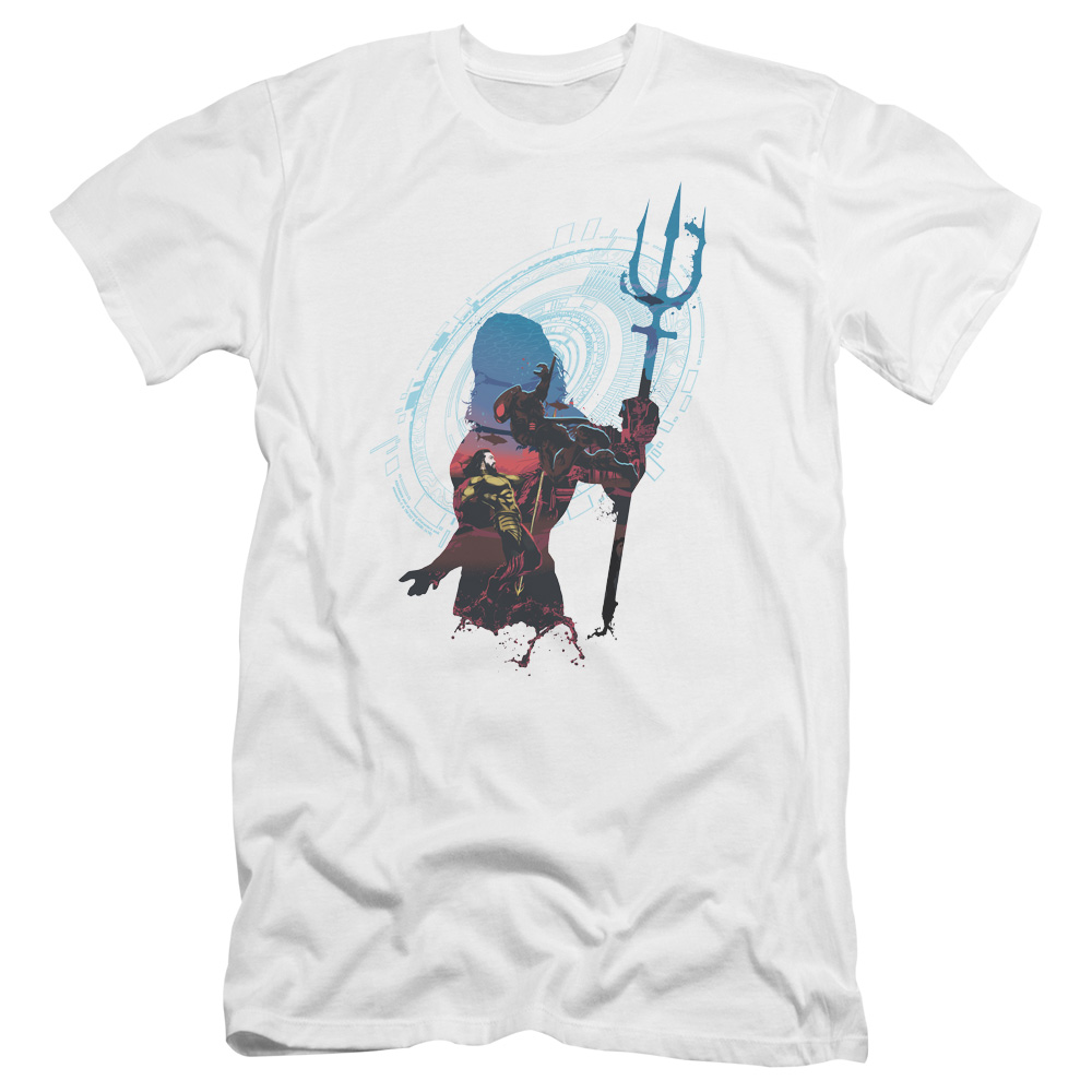 Aquaman Silhouette Premium Adult T-Shirt – White