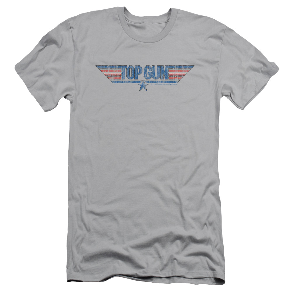 Top Gun 8-Bit Logo Classic T-Shirt for Adults – Silver