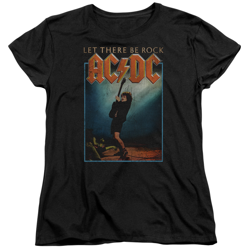 AC/DC Let There Be Rock Women’s Black T-Shirt – Music Apparel