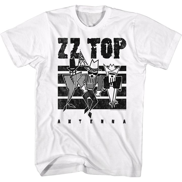 ZZ Top Antenna 2 White Adult T-Shirt