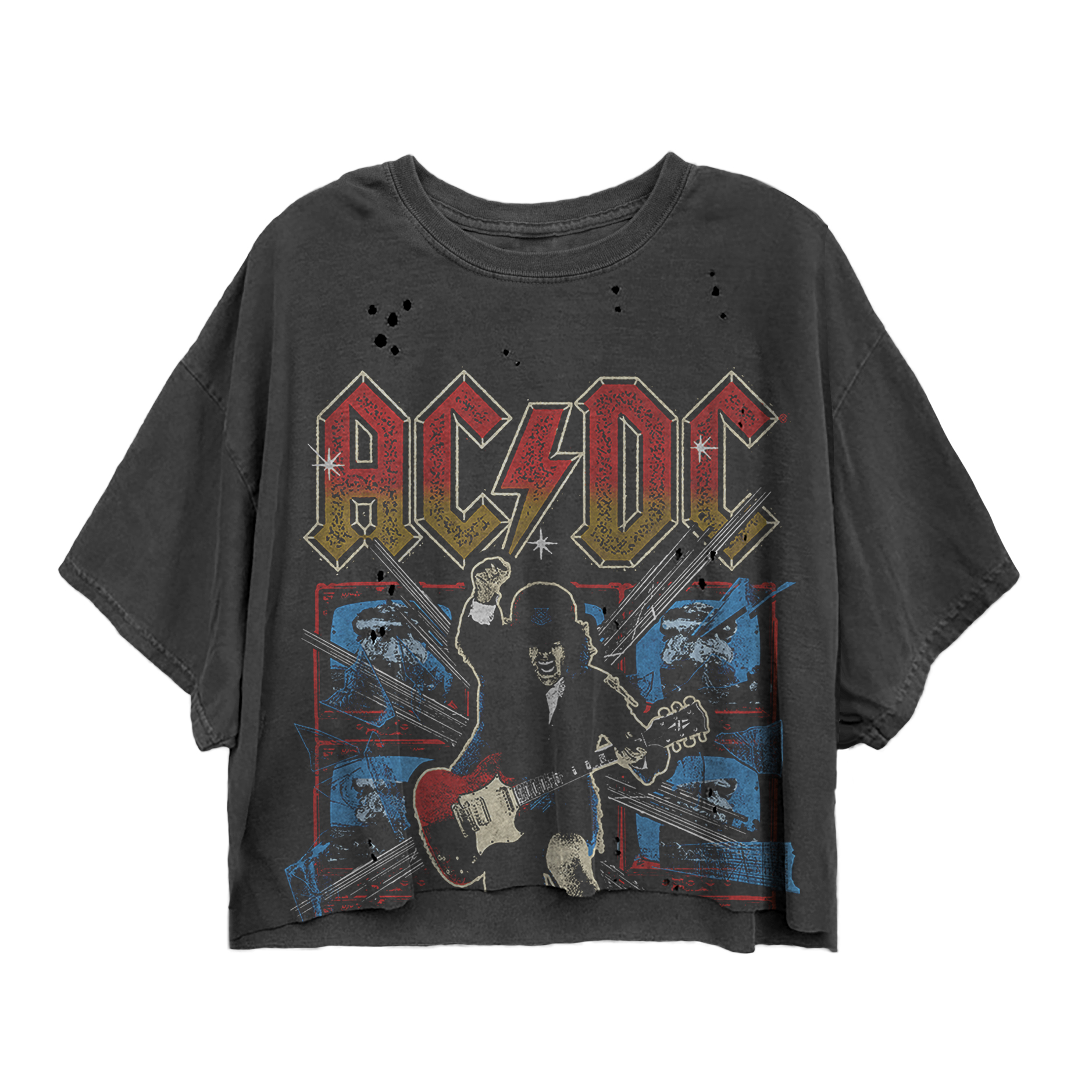 AC/DC Vintage Women’s Crop Top – High Contrast Design