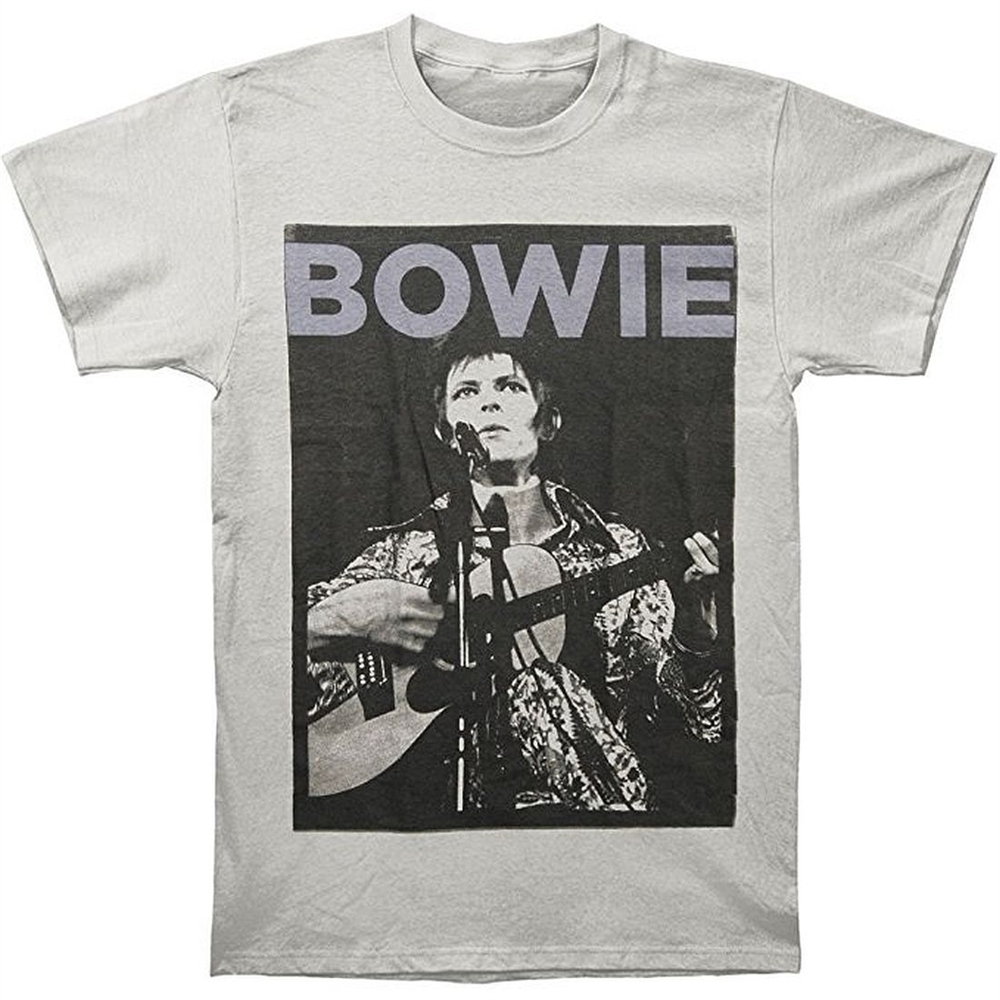 Men’s Grey David Bowie Rock Acoustic T-Shirt