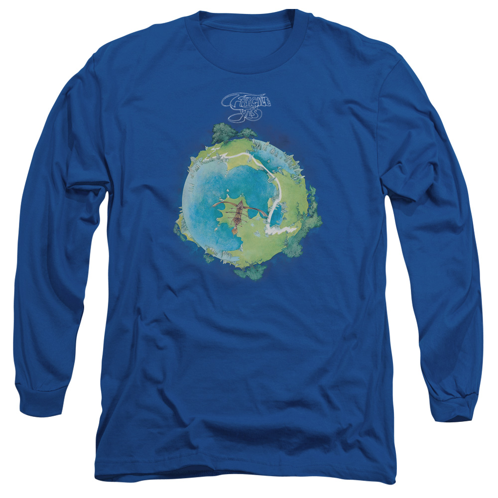 Yes Fragile Cover Long Sleeve Adult 18/1 T-Shirt Royal Blue